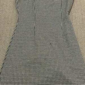 Elegant Black and White Houndstooth Dress